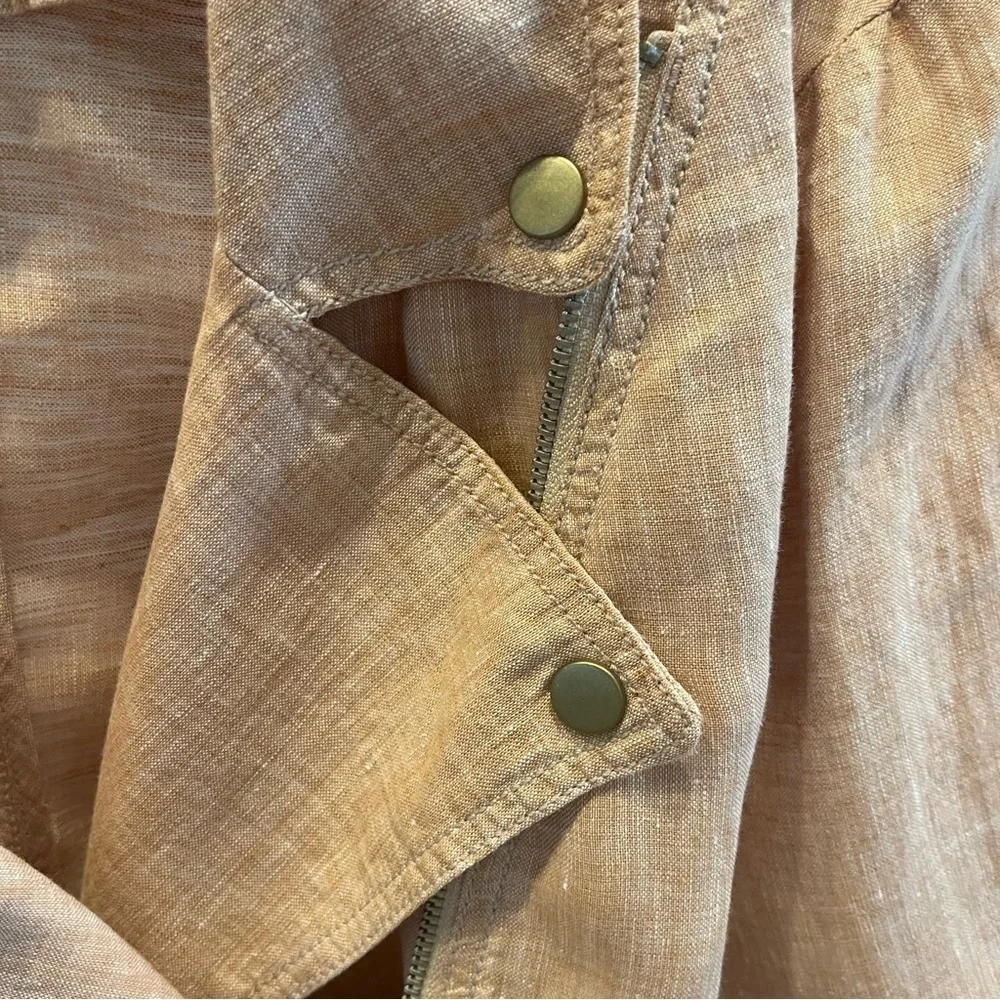 LOU & GREY 100% Linen Moto Jacket Soft Pink Womens Size XL - Picture 8 of 11